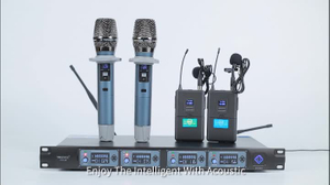 UHF 4 canales Sistema de micrófono inalámbrico de mano Profesional MICless Professional para el canto de karaoke