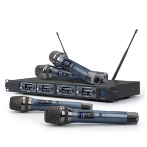 Micrófono inalámbrico UHF de Tiwa 4 canal con cuatro manos / auriculares