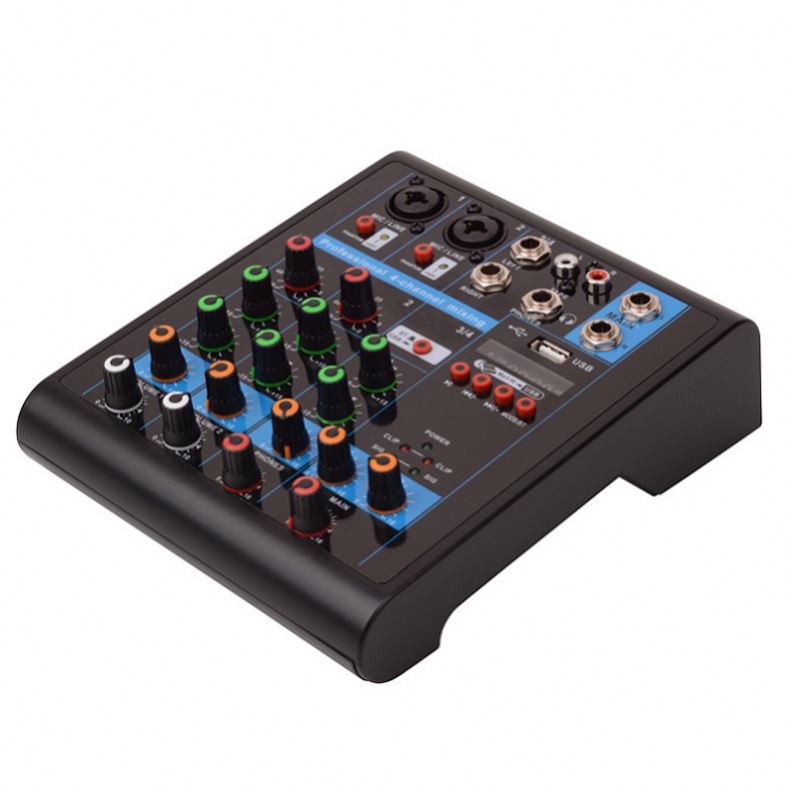 Sistema de sonido DJ de 4 canales mezclador de audio pequeño