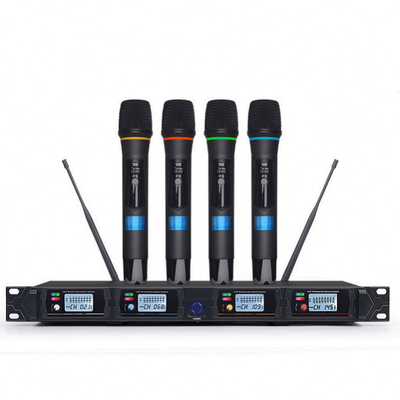 Tiwa UHF 4 canales Sistema de micrófono inalámbrico para el escenario KTV Personal Show
