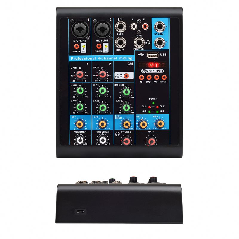 Sistema de sonido DJ de 4 canales mezclador de audio pequeño