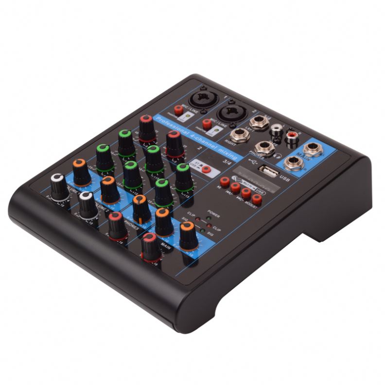 4 canales Mini DJ Mixer Audio