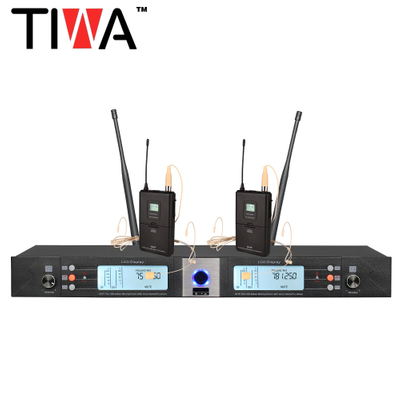 TIWA Micrófono profesional inalámbrico UHF 2 canal